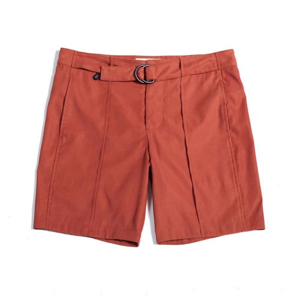 Men's Katama Laird Swim Trunks Barn Red Surf Board Shorts Belted Large